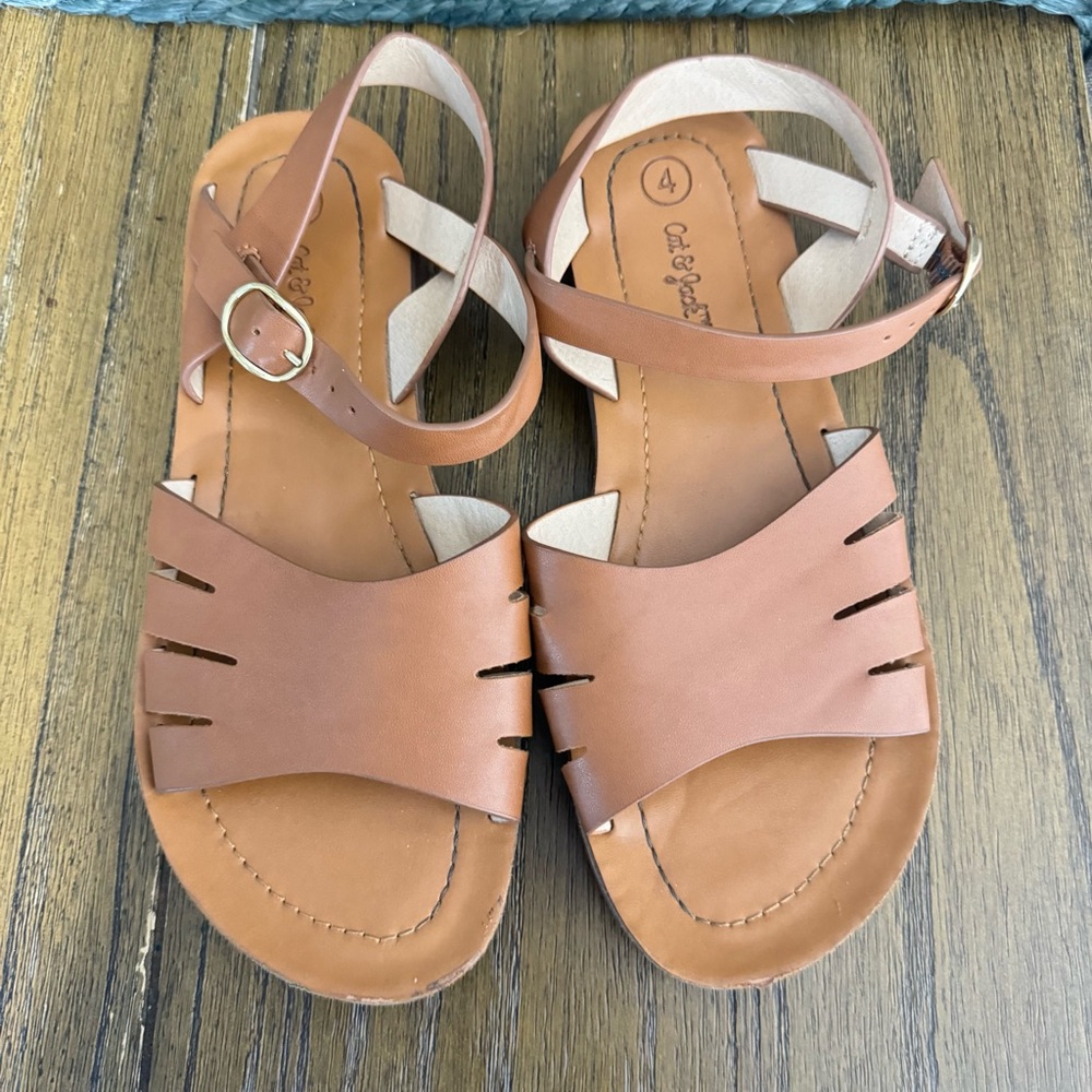 Cat and Jack tan leather sandals